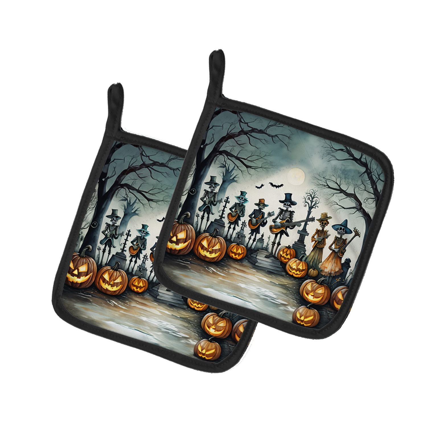 Halloween Pair of Pot Holders 7.5x7.5 Inch Heat Resistant Kitchen Decor