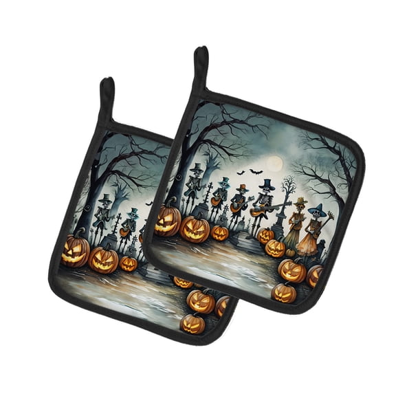 Halloween Pair of Pot Holders 7.5x7.5 Inch Heat Resistant Kitchen Decor