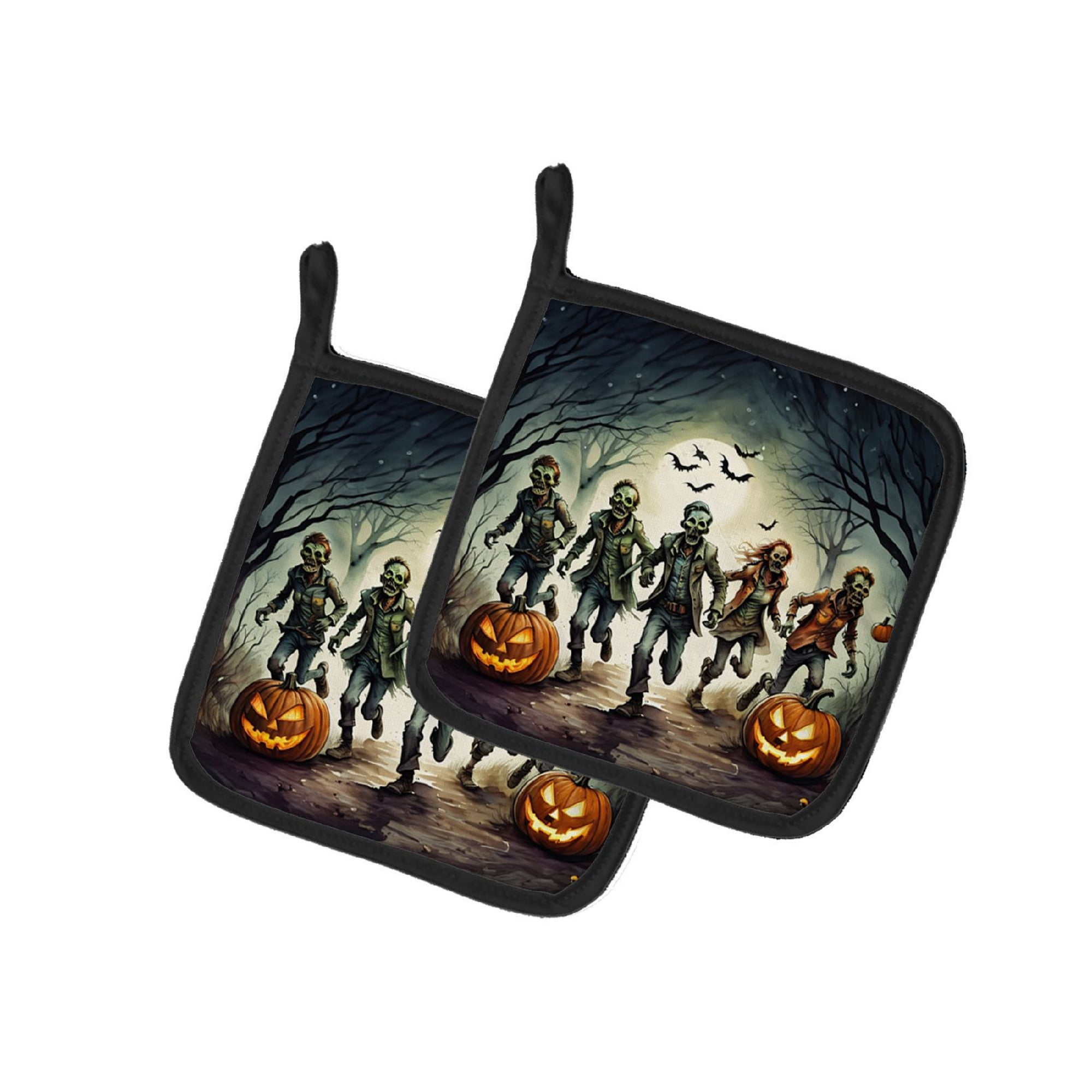 Halloween Pair of Pot Holders 7.5x7.5 Inch Heat Resistant Kitchen Decor