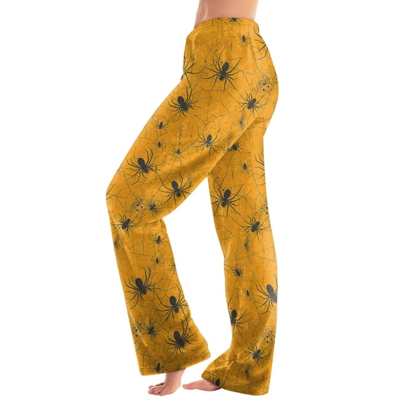 Halloween Pajama Flannel Pants for Women Ladies Pumpkins Ghost Pajama Cute Soft Long Bottoms Women Pjs Pj Jammies