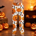 thumbnail image 1 of Halloween Pajama Pants Men Cute Pumpkin Ghost Print Elastic Waist Pj Pants Hallowmas Lightweight Soft Lounge Mens Comfy Sleepwear, 1 of 5