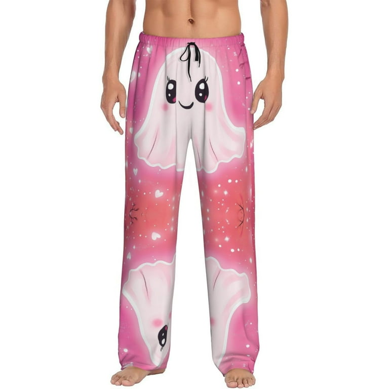 Halloween Pajama Pants Halloween Pink Cute Ghost C Mens Pajama Pants Bottoms with Pockets Soft Comfort Sleep Pants for Men Mens Pj Pants Lounge Pants Walmart