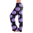 thumbnail image 1 of Halloween Pajama Pants for Women, Cute Neon Ghost & Pumpkin Graphic Lounge Bottoms with Adjustable Drawstring Waist, Soft Breathable Sleep Trousers, 1 Pair Dark Purple L, 1 of 5