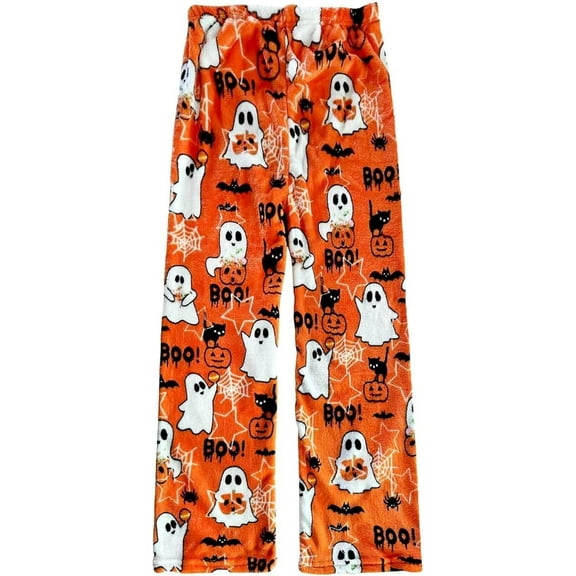 Halloween Pajama Pants for Women Men Couples Flannel Pjs Pants Fuzzy Pjs Pants Plush Pajama Bottom Costume Sleepwear Matching Pajamas Halloween Christmas Gifts