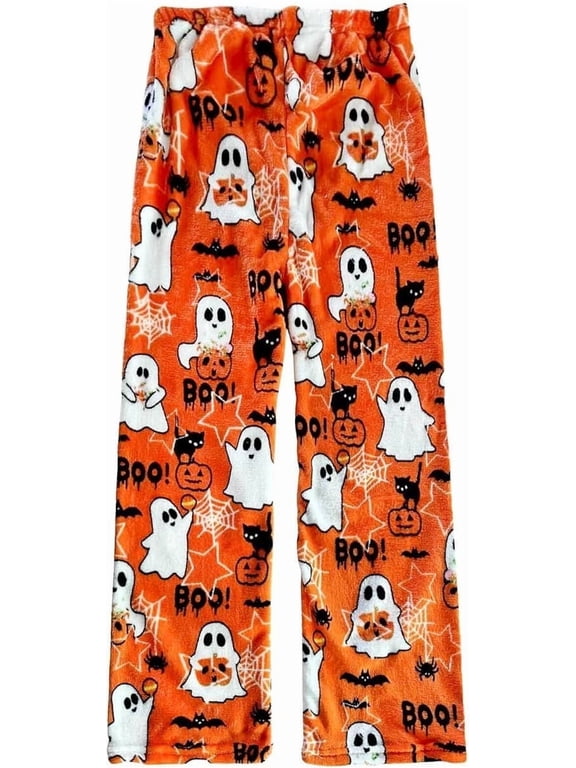Halloween Pajama Pants for Women Men Couples Flannel Pjs Pants Fuzzy Pjs Pants Plush Pajama Bottom Costume Sleepwear Matching Pajamas Halloween Christmas Gifts