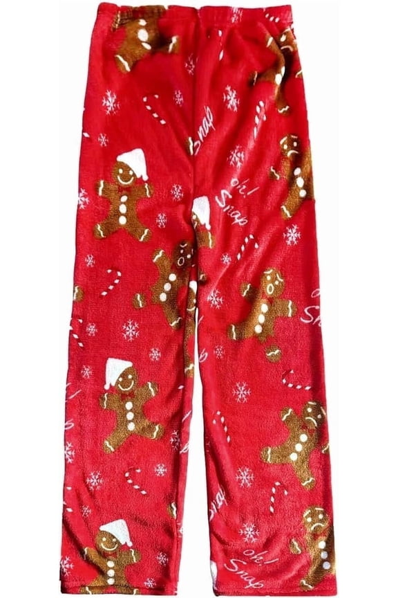 Fuzzy Christmas Pajama Pants for Women Men Couples Flannel Pjs Pants Plush Pajama Bottom Xmas Costume Sleepwear Matching Pajamas Halloween Christmas Gifts