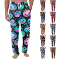 thumbnail image 1 of Halloween Pajama Pants for Men Funny Graphic Pumpkin Joggers Fluffy Big and Tall Funny Pumpkin Family Pj Pants Light Purple M, 1 of 8