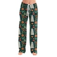 thumbnail image 1 of Halloween Pajama Pants for Women Casual Elastic High Waist Drawstring Pajamas Pumpkin Ghost Print Wide Leg Loungewear Bottoms, 1 of 6