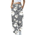 thumbnail image 1 of Halloween Pajama Pants for Women Loose Fit Wide Leg Trouser Pants Casual Elastic Waist Drawstring Palazzo Pants, 1 of 5