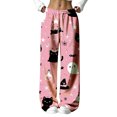thumbnail image 1 of Halloween Pajama Pants for Women Spooky Pumpkin Ghost Lounge Bottoms Pjs Fall Halloween Jammies (Z003#-Pink L), 1 of 5