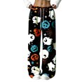 thumbnail image 1 of Halloween Pajama Pants for Women Spooky Pumpkin Ghost Lounge Bottoms Pjs Fall Halloween Jammies (Z004#-Blue L), 1 of 5