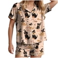 thumbnail image 1 of Halloween Pajama Set for Women 2025 Graphic Button Up Sleepwears Ladies Ctue 2 Piece Top and Shorts Pjs Sets - Short Sleeve V Neck, 1 of 4