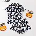 thumbnail image 1 of Halloween Pajamas 2 Piece Women Silk Pajamas Set Bat Skeleton Printed Button Down Short Sets for Women Lounge Sets Womens Pjs Sets, 1 of 8