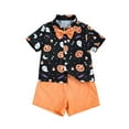 Halloween Pajamas Children's Toddler Kids Baby Boy Pumpkin Print Shirt