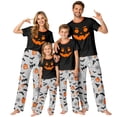 thumbnail image 1 of Halloween Pajamas Family Matching Set - 2 piece Pumpkin Face Short Sleeve Tops+Pants Sets,Happy Halloween Festivel Theme Gifts for Whole Family for S Pjs, 1 of 1