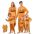thumbnail image 1 of Halloween Pajamas Family Set - 2 piece Pumpkin Face Print Long Sleeve Top and Pants Loungewear,Holiday Cartoon Spooky Print Matching Family Halloween Pajamas for 2XL Pjs, 1 of 5