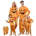 thumbnail image 1 of Halloween Pajamas Family Set - 2 piece Pumpkin Face Print Long Sleeve Tops + Pants Sleepwear,Cartoon Spooky Theme Halloween Pajamas for Family Photos for S Pjs, 1 of 5