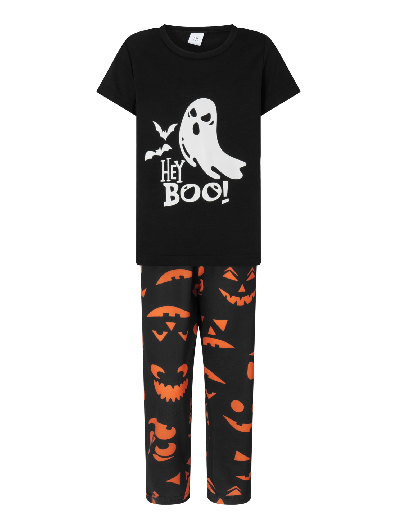 Halloween Pajamas Family Set, Ghost Print Tshirt with Grimace Pants