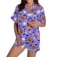 thumbnail image 1 of Halloween Pajamas Halloween Pumpkin Print Plus Size Button Pajamas for Women Set, 1 of 6