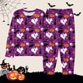 thumbnail image 1 of Halloween Pajamas Kids Ghost Pumpkin Print Pajamas Set Long Sleeve Crewneck Soft Comfort Top Sleepwear with Pants Set Kids Cute Clothes for Girls 6-7 Years, 1 of 4