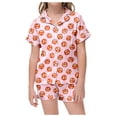 thumbnail image 1 of Halloween Pajamas Kids Size 2-3 Years Boys Girls Halloween Sleepwear Short Sleeve Top with Elastic Shorts Girls' Pajama Sets Light Pink, 1 of 6