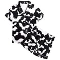thumbnail image 1 of Halloween Pajamas Kids Size 2-3 Years Girls Holiday Nightwear Short Sleeve Top and Shorts Cozy Homewear Boys Pjs Black, 1 of 4