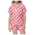 thumbnail image 1 of Halloween Pajamas Kids Size 3-4 Years Boys Girls Halloween Sleepwear Short Sleeve Top with Elastic Shorts Pjs for Boys Pink, 1 of 5