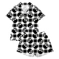 thumbnail image 1 of Halloween Pajamas Kids Size 5-6 Years Girls Halloween Homewear Short Sleeve Notch Collar Top with Shorts Pjs for Boys Black, 1 of 5