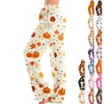 thumbnail image 1 of Halloween Pajamas Pants for Women Cute Fall Harvest Prints Soft Pajama Pants Lounge Drawstring Elastic Holiday Pj Pants Women Yellow S, 1 of 10