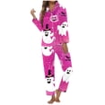 thumbnail image 1 of Halloween Pajamas Women 2 Piece Set Funny Print Long Sleeve Button Sleepwear Comfy Long Pants Relaxed Fit Women's Sleepwear, 1 of 5