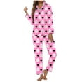 thumbnail image 1 of Halloween Pajamas Women 2 Piece Set Funny Print Long Sleeve Button Sleepwear Comfy Long Pants Relaxed Fit Womens Pjs Sets, 1 of 5