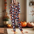 thumbnail image 1 of Halloween Pajamas for Women Set Pumpkin Print Long Sleeve Tops Matching Cozy Sleeppants Nighty Set Cute Funny, 1 of 4