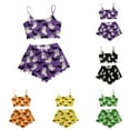 thumbnail image 1 of Halloween Pajamas Women Shorts Set 2 Pieces Stretchy Skinny Sleeveless Cropped Vest Set Funny Halloween Printed Comfortable Pjs Sets Sleepwear Purple M, 1 of 5