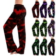 thumbnail image 1 of Halloween Pajamas for Women Drawstring Stretch Lounge Pants Soft Comfy Sleep Bottoms Cute Loose Palazzo Pj Pants Light Purple 3XL, 1 of 4