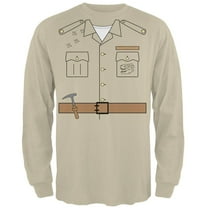 Halloween Paleontologist Dinosaur Hunter Costume Mens Long Sleeve T Shirt Sand LG