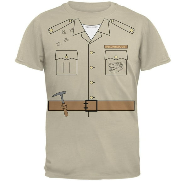 Halloween Paleontologist Dinosaur Hunter Costume Mens T Shirt Sand LG
