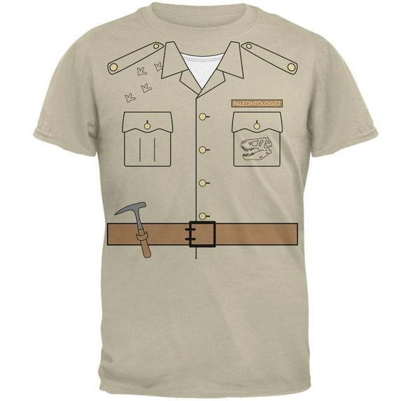 Halloween Paleontologist Dinosaur Hunter Costume Mens T Shirt Sand X-LG