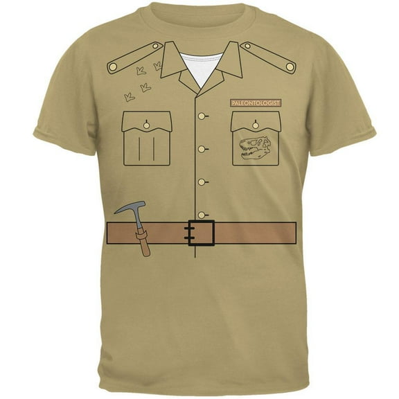Halloween Paleontologist Dinosaur Hunter Costume Mens T Shirt Tan LG