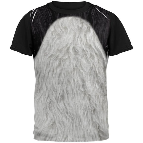 Halloween Panda Bear Costume All Over Mens Black Back T Shirt Multi SM