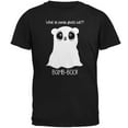 thumbnail image 1 of Halloween Panda Ghost Pun White Text Mens Soft T Shirt Black X-LG, 1 of 1