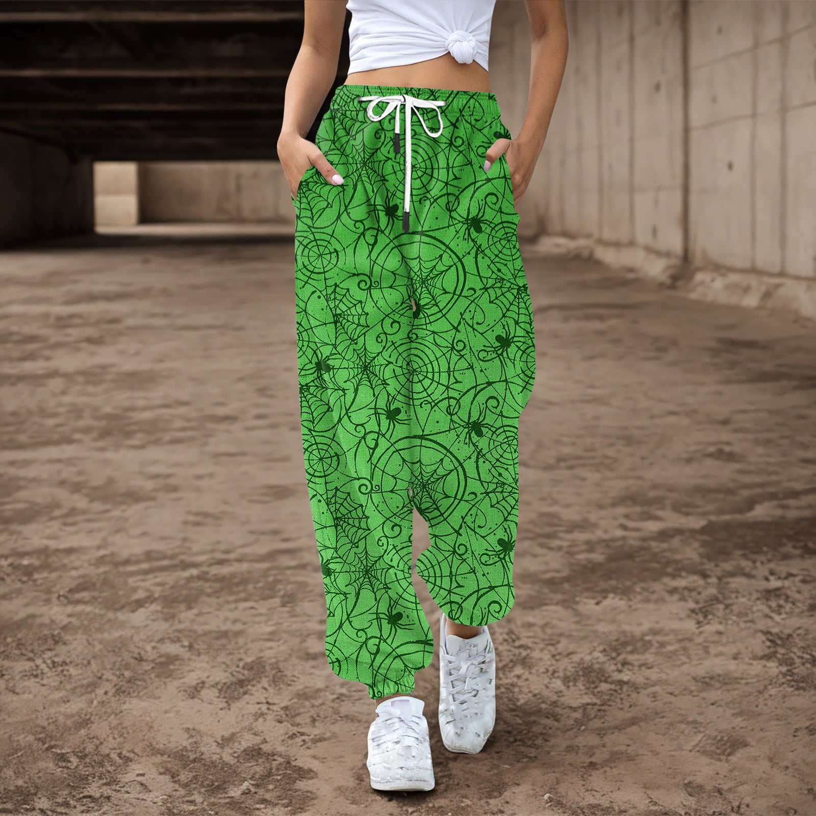 Outfits with green sweatpants sale