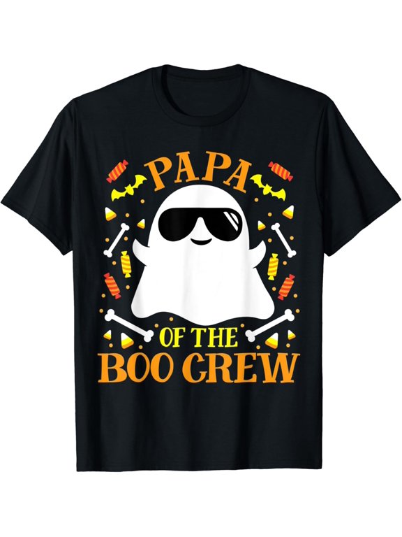 Halloween Papa Boo Crew Ghost Family Set Grandpa Celebration T-Shirt, Size S-5XL