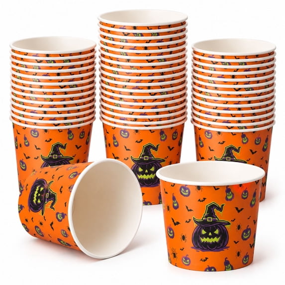 Halloween Paper Food Buckets, Pumpkin Design, 64 oz, 50 Pack ...