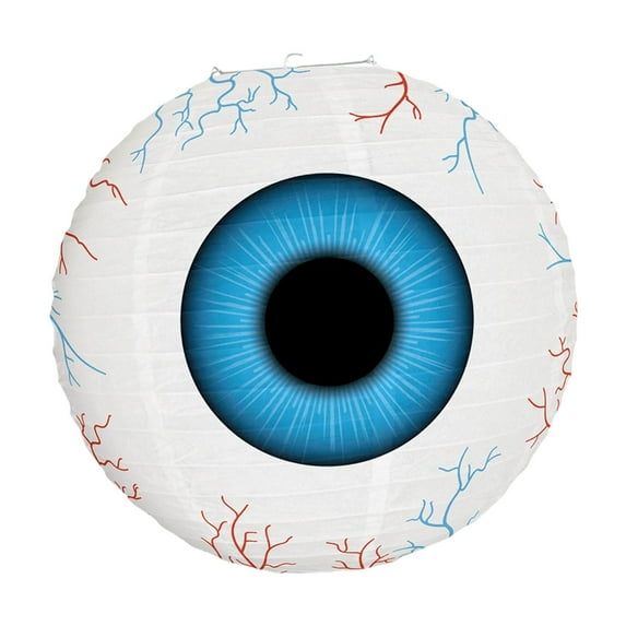 Halloween Paper Lantern Hanging Decoration 9.8 Inch Round Eyeball for Spooky Indoor Outdoor Theme Parties
