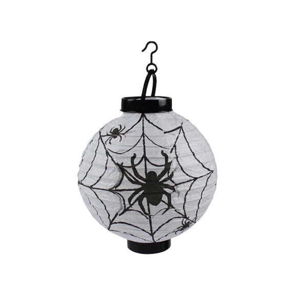 Halloween Paper Lantern Hanging Decorations, Spooky Spider Print Chinese Round Lanterns for Indoor Outdoor Party Decor