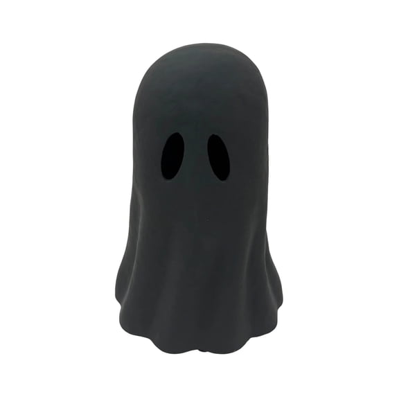Halloween Paper Mache Ghost Tabletop Decoration  11" Black Indoor Haunted Home Accent