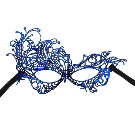 Halloween Party Accessory, Lace Masquerade Mask, Masquerade Mask for Women, Mask for Masquerade Party, Blue Phoenix Stamped Half Face Design, 9X6 in Lightweight Lace Masquerade