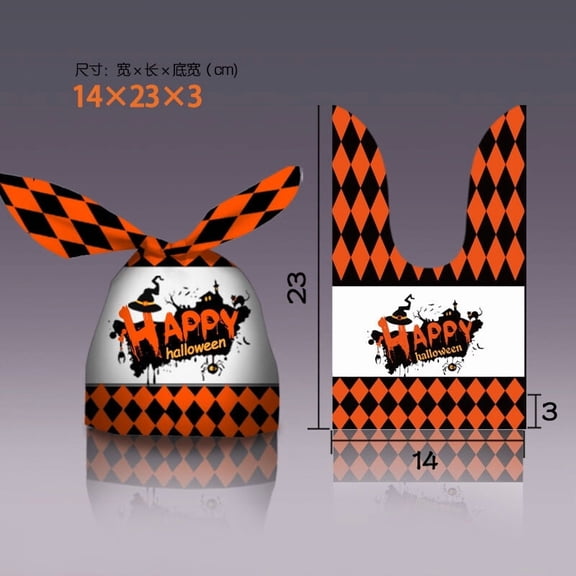 Halloween Party Candy Biscuit Sweet Treat Or Treat Cookie Gift Bags x50-Happy-50Pcs