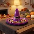 thumbnail image 1 of Halloween Party Decor, Purple Witch Hat Halloween Candy Sculpted Piece Large, Halloween Table Centerpiece, Serve Snacks Treats for Halloween Birthday Party, Adults Halloween, 1 of 7