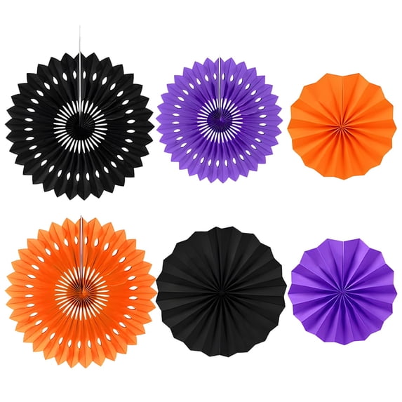 Halloween Party Decoration,6 Pcs Hanging Paper Fan Easy Assembly for Home Livingroom Office Party